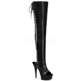 Negro Mate 15,5 cm DELIGHT-3017 Botas Altas Plataforma