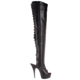 Negro Mate 15,5 cm DELIGHT-3017 Botas Altas Plataforma