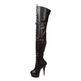 Negro Mate 15,5 cm DELIGHT-3028 over knee botas altas con tacn