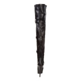 Negro Mate 15,5 cm DELIGHT-3028 over knee botas altas con tacn