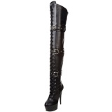 Negro Mate 15,5 cm DELIGHT-3028 over knee botas altas con tacn