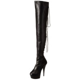 Negro Mate 15,5 cm DELIGHT-3063 Botas altas plataforma