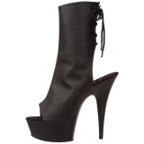 Negro Mate 15 cm DELIGHT-1018 Plataforma Botines Altos