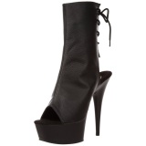 Negro Mate 15 cm DELIGHT-1018 Plataforma Botines Altos