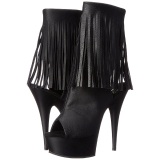 Negro Mate 15 cm DELIGHT-1019 botines con flecos de mujer tacn altos