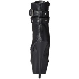 Negro Mate 15 cm DELIGHT-1033 Plataforma Botines Punta Abierta