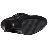 Negro Mate 15 cm DELIGHT-1033 Plataforma Botines Punta Abierta