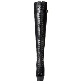 Negro Mate 15 cm DELIGHT-3025 Botas Altas Plataforma