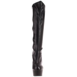 Negro Mate 15 cm Pleaser DELIGHT-2000 Botas Media Mujer