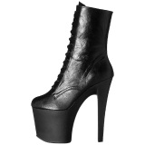 Negro Mate 18 cm XTREME-1020 botines con suela plataforma de mujer