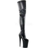 Negro Mate 23 cm PLEASER INFINITY-4000 Botas Over Knee Plataforma