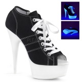 Negro Neon 15 cm DELIGHT-600SK-01 Zapatos de lona con tacn