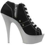 Negro Neon 15 cm DELIGHT-600SK-01 Zapatos de lona con tacn