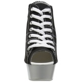 Negro Neon 15 cm DELIGHT-600SK-01 Zapatos de lona con tacn