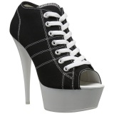 Negro Neon 15 cm DELIGHT-600SK-01 Zapatos de lona con tacn