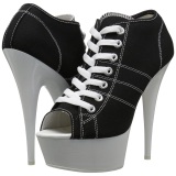 Negro Neon 15 cm DELIGHT-600SK-01 Zapatos de lona con tacn