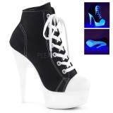 Negro Neon 15 cm DELIGHT-600SK-02 Zapatos de lona con tacn