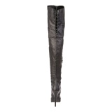 Negro Piel 13,5 cm INDULGE-3011 Largas Botas Altas para Hombres