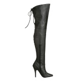 Negro Piel 13 cm LEGEND-8899 Largas Botas Altas para Hombres