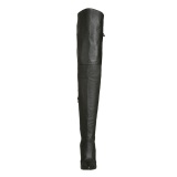 Negro Piel 13 cm LEGEND-8899 Largas Botas Altas para Hombres