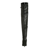 Negro Piel 13 cm LEGEND-8899 Largas Botas Altas para Hombres