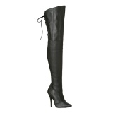 Negro Piel 13 cm LEGEND-8899 Largas Botas Altas para Hombres