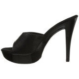 Negro Piel 14 cm COCKTAIL-501L Mules Tacn Alto