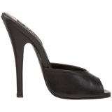 Negro Piel 15 cm DOMINA-101 Mules Tacn Alto Mujer