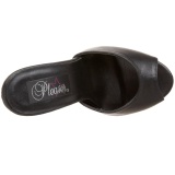 Negro Piel 15 cm DOMINA-101 Mules Tacn Alto Mujer