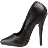 Negro Piel 15 cm DOMINA-420 Zapatos de Saln para Hombres