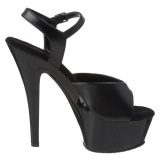 Negro Piel 15 cm Pleaser KISS-209 Tacn Alto Plataforma