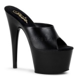 Negro Piel 18 cm ADORE-701 Plataforma Mules Altos