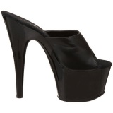 Negro Piel 18 cm ADORE-701 Plataforma Mules Altos