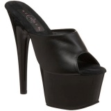 Negro Piel 18 cm ADORE-701 Plataforma Mules Altos