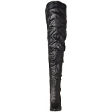 Negro Polipiel 10 cm CLASSIQUE-3011 over knee botas altas con tacn