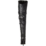 Negro Polipiel 10 cm CLASSIQUE-3011 over knee botas altas con tacn