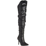 Negro Polipiel 10 cm CLASSIQUE-3011 over knee botas altas con tacn