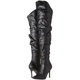 Negro Polipiel 10 cm CLASSIQUE-3011 over knee botas altas con tacn