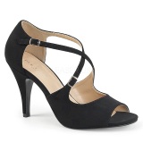 Negro Polipiel 10 cm DREAM-412 sandalias tallas grandes