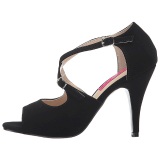 Negro Polipiel 10 cm DREAM-412 sandalias tallas grandes