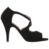 Negro Polipiel 10 cm DREAM-412 sandalias tallas grandes