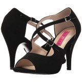 Negro Polipiel 10 cm DREAM-412 sandalias tallas grandes