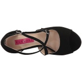 Negro Polipiel 10 cm DREAM-412 sandalias tallas grandes