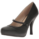 Negro Polipiel 11,5 cm PINUP-01 zapatos de saln tallas grandes