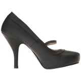 Negro Polipiel 11,5 cm PINUP-01 zapatos de saln tallas grandes