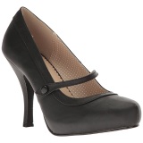 Negro Polipiel 11,5 cm PINUP-01 zapatos de saln tallas grandes