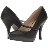 Negro Polipiel 11,5 cm PINUP-01 zapatos de saln tallas grandes