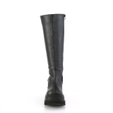 Negro Polipiel 11,5 cm SHAKER botas plataforma de caa ancha elsticos