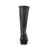 Negro Polipiel 11,5 cm SHAKER botas plataforma de caa ancha elsticos