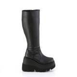 Negro Polipiel 11,5 cm SHAKER botas plataforma de caa ancha elsticos